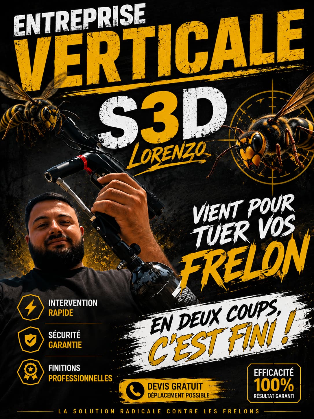 Vertical s3d83, la solution rapide contre les frelons.